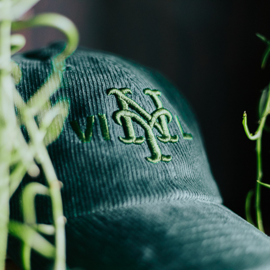 VINYL Cord Dad Hat - Forest Green