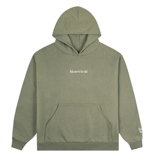 Embroidered Welcome Hoodie - Olive