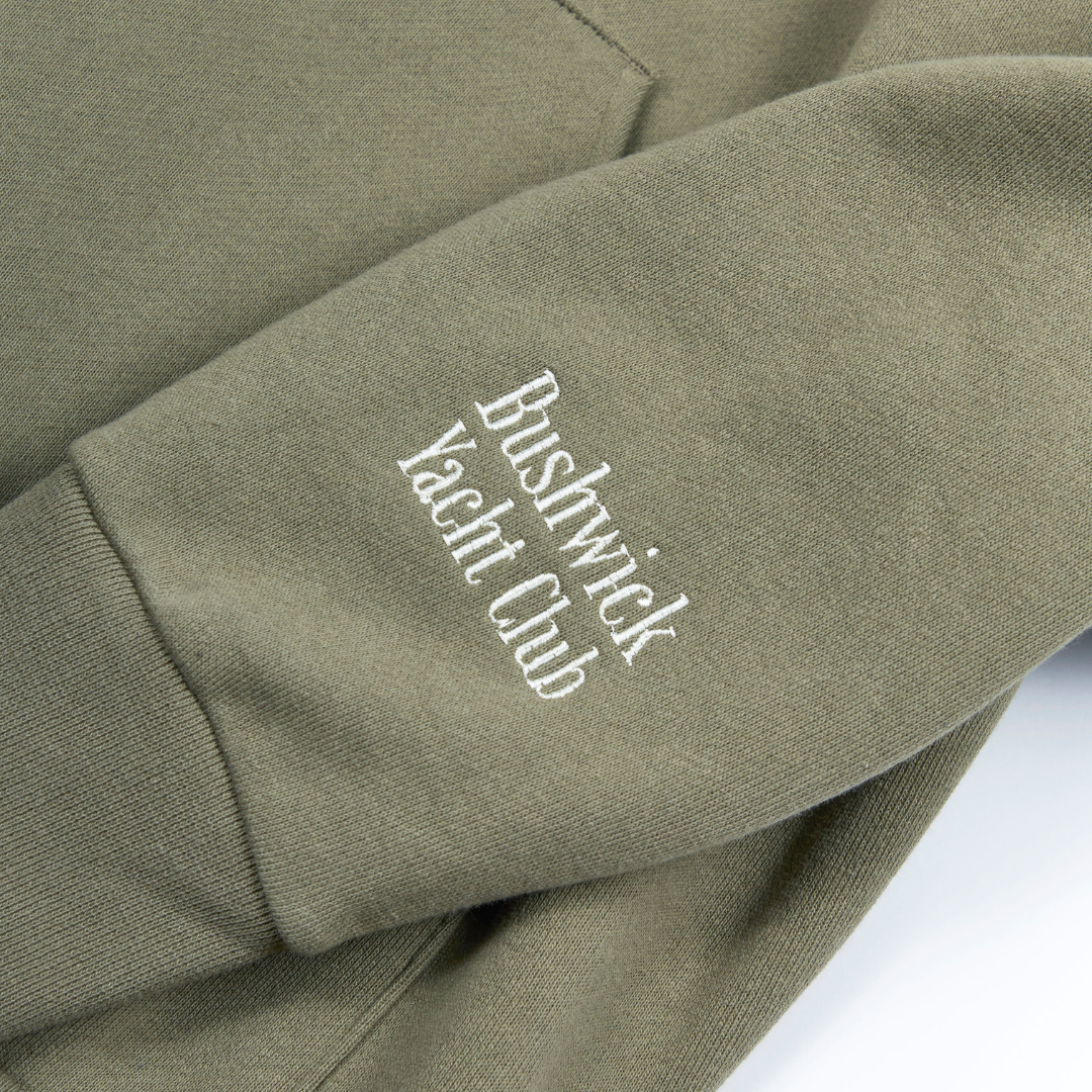 Embroidered Welcome Hoodie - Olive