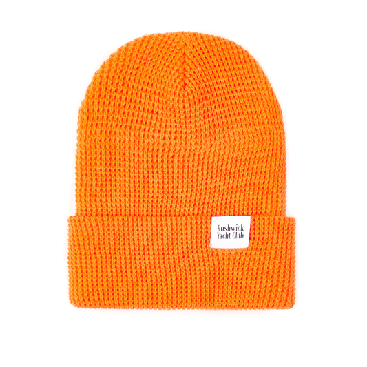 Waffle Knit Beanie - Safety Orange