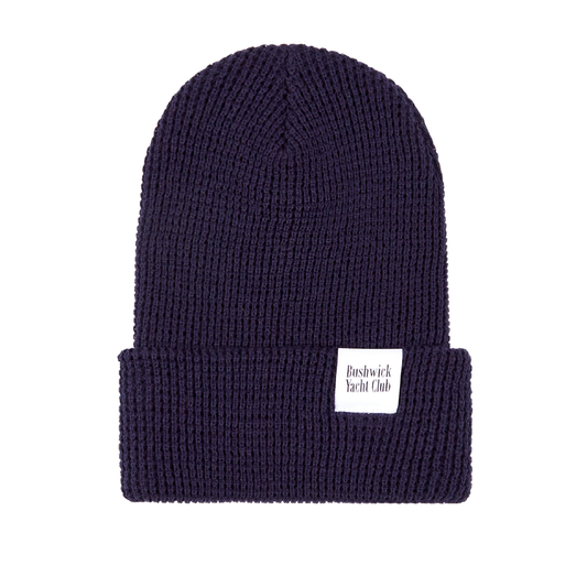 Waffle Knit Beanie - Navy
