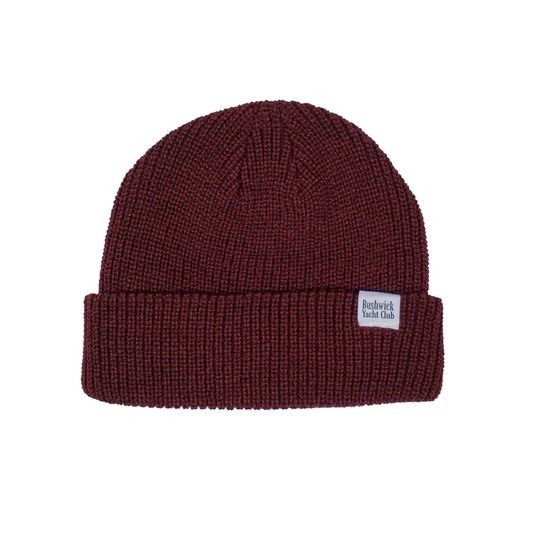Kids Ribbed Beanie - Burgundy