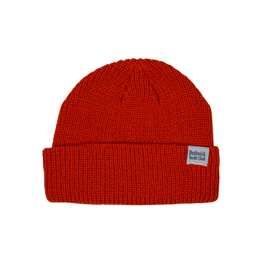 Kids Ribbed Beanie - Burnt Orange